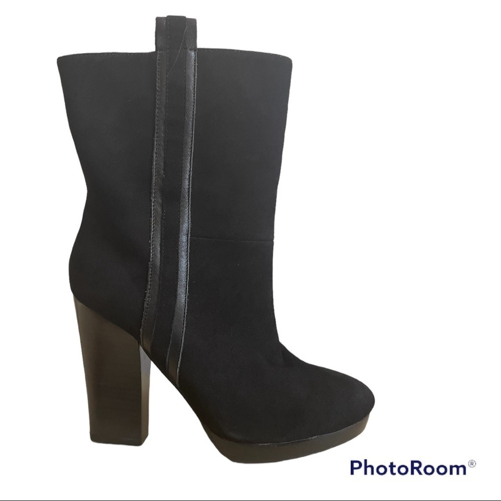Nanette Lepore Black Suede and Leather Bootie Boots 7.5